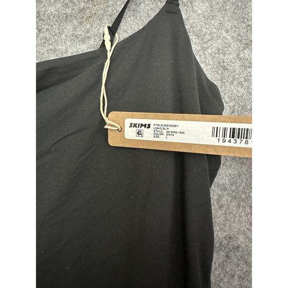 SKIMS Onyx Fits Everybody Sleeveless Spaghetti Straps Slip Dress Size Large New - Picture 3 of 5